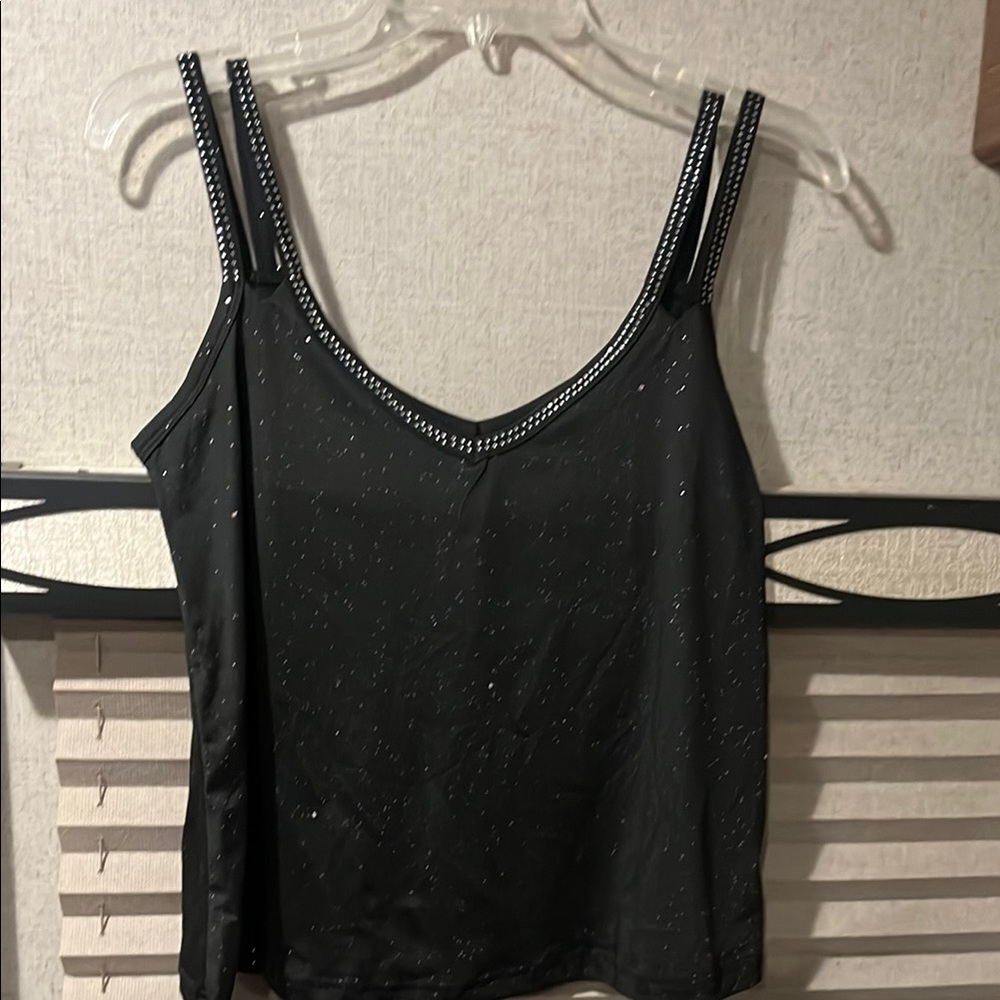 SHEIN Black Sequin Camisole Tank Top size small